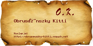 Obrusánszky Kitti névjegykártya