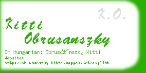 kitti obrusanszky business card